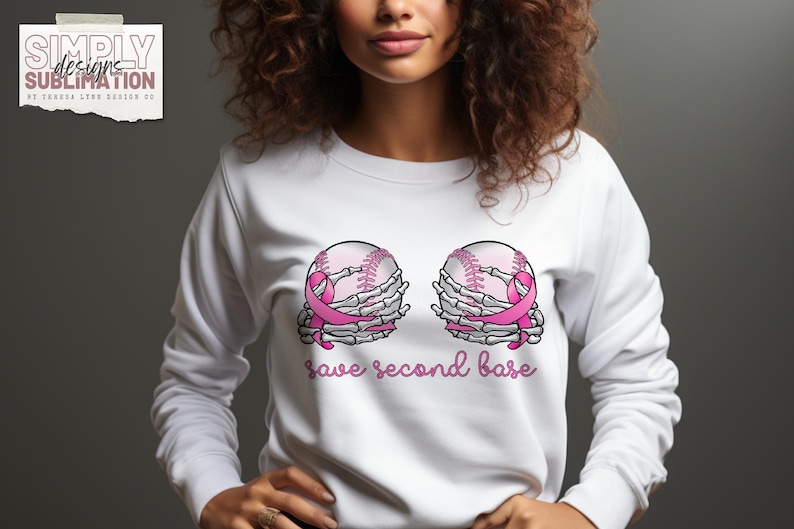 Baseball Save Second Base | Breast Cancer Awareness | Pink | October ...