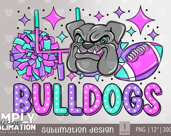 Bulldogs Mascot PNG: Colorful Football Team Spirit (Digital Download)
