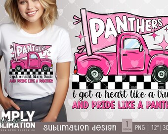 Panthers Truck Pride PNG: School Mascot Sublimation Design