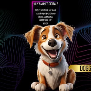 Adorable Cartoon Dog #2 Clipart – Cute Puppy Illustration PNG with Transparent Background – Pet and Animal Theme for DIY Projects