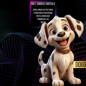 Adorable Cartoon Dog #3 Clipart – Cute Puppy Illustration PNG with Transparent Background – Pet and Animal Theme for DIY Projects