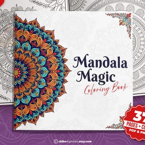 Mandala Floral Coloring Book | Relaxing Cozy Style | Printable 37 Pages | PDF + PNG | Instant Digital Download | iPad Tablet