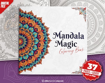 Mandala Floral Coloring Book | Relaxing Cozy Style | Printable 37 Pages | PDF + PNG | Instant Digital Download | iPad Tablet