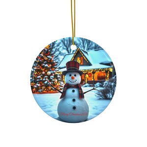 Adorno navideño de muñeco de nieve