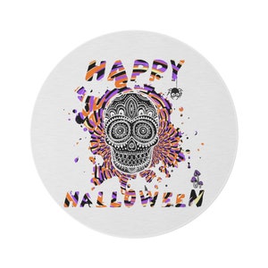 Tapis rond d&#39;Halloween en forme de crâne de sucre