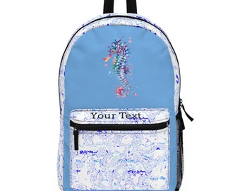 Backpack - Back to School Seahorse and sea foam backpack