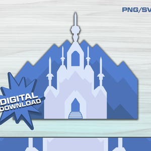 Elsa Frozen Castle Layered SVG/PNG/AI - Die Eiskönigin, Elsa, Anna, Schloss.