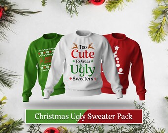 Christmas Ugly Sweater Pack - PNG, SVG and AI.