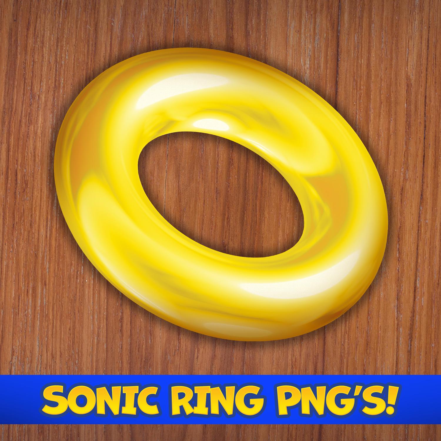 Sonic Style Rings PNG | Digital Download for Crafts, Cake Toppers