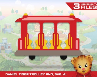 Layered Daniel Tiger Trolley SVG, PNG, AI File. - Layered & Easy to print!