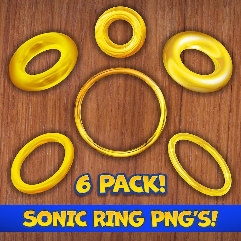 Sonic Style Rings PNG | Digital Download for Crafts, Cake Toppers ...