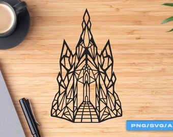 Elsa Castle Line Art SVG/PNG/AI - Elsa Frozen - Elsa y Anna - Cumpleaños de Elsa