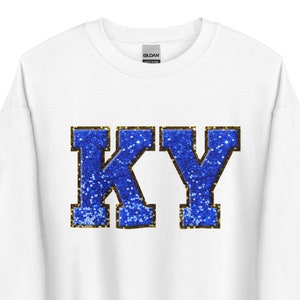 KY Kentucky Wildcats Sweatshirt - Faux Embroidery Sequin Sweatshirt - UK Wildcats - March Madness