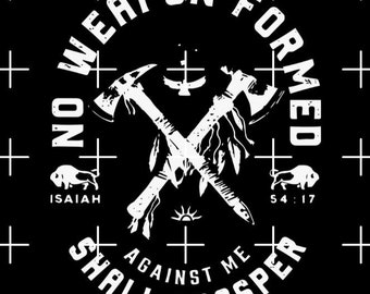 No Weapon Formed Against Me Shall Prosper PNG | Isaiah 54:17 | Digital File (White & Black Versions)