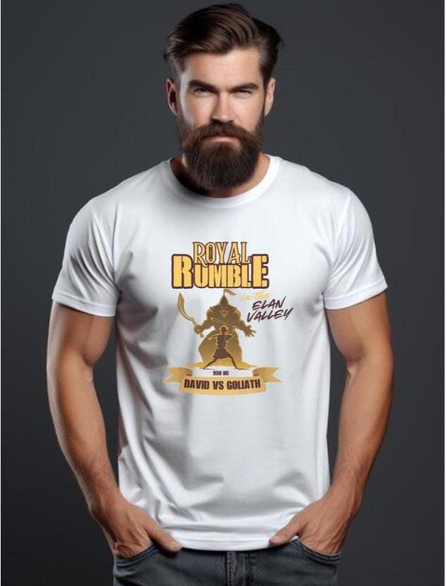 David vs Goliath Royal Rumble T-Shirt | Christian Faith Tee | Inspirational Graphic Shirt | Bible Story Tee | Faith-Based Apparel