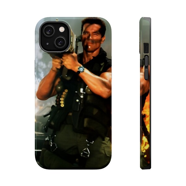 Arnold Schwarzenegger Commando Rocket Launcher iPhone MagSafe Case - iPhone 15 Pro Max Plus 14 Pro Max Plus 13 Pro mini MagSafe Tough Case