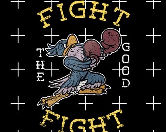 Fight the Good Fight PNG - Retro Boxer - Fighting Eagle - Vintage Graphic