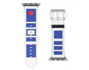 R2-D2 Droid Band for Apple Watch - 32 - 41mm and 42 - 45mm Star Wars Vegan Leather Series 9 8 7 6 5 4 3 2 SE & Ultra Gift Men