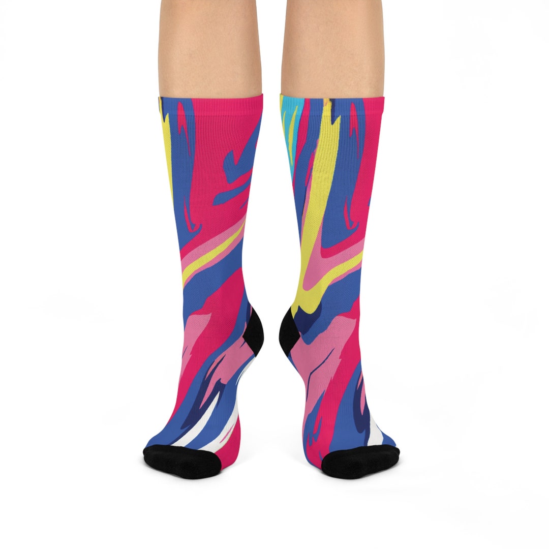 Socks Abstract Men Women Abstract Art Modern Designer Aesthetic Colorful Cushioned ...