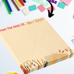 Custom Teacher Notepad, Personalized Teacher Notepad, Teacher Note Pad, Back To School Gift, Teacher Gifts