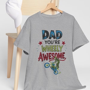 Funny Biker Dad Father&#39;s Day T-Shirt-Cool Motorcycle Dad Father&#39;s Day Gift- Motorbike Enthusiast New Dad Shirt From Wife