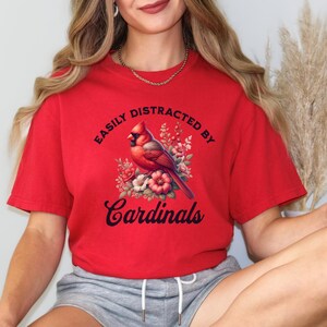 Comfort Colors T-Shirt, Bird TShirt, Birding Shirts, Cardinal Gifts, Bird Shirt For Women, Bird Lover Gifts, Friend Birthday Gift Ideas