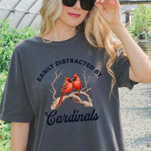 Comfort Colors T-Shirt, Bird TShirt, Birding Shirts, Cardinal Gifts, Bird Shirt For Women, Bird Lover Gifts, Friend Birthday Gift Ideas