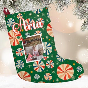 Personalized Name Stocking, Custom Photo Stocking, Holiday Stocking