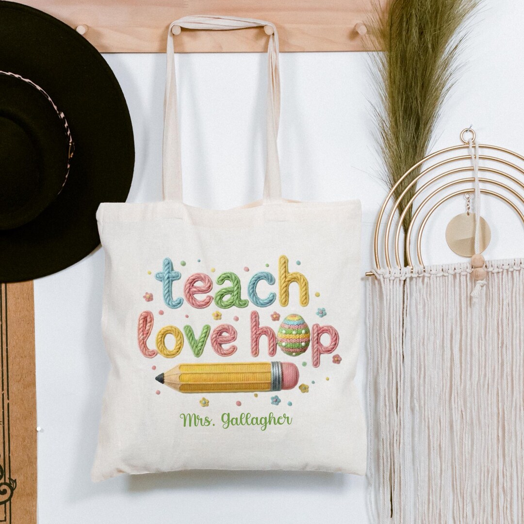 Personalized Teacher Tote Bag, Custom Teacher Bag, Canvas Tote Bag for ...