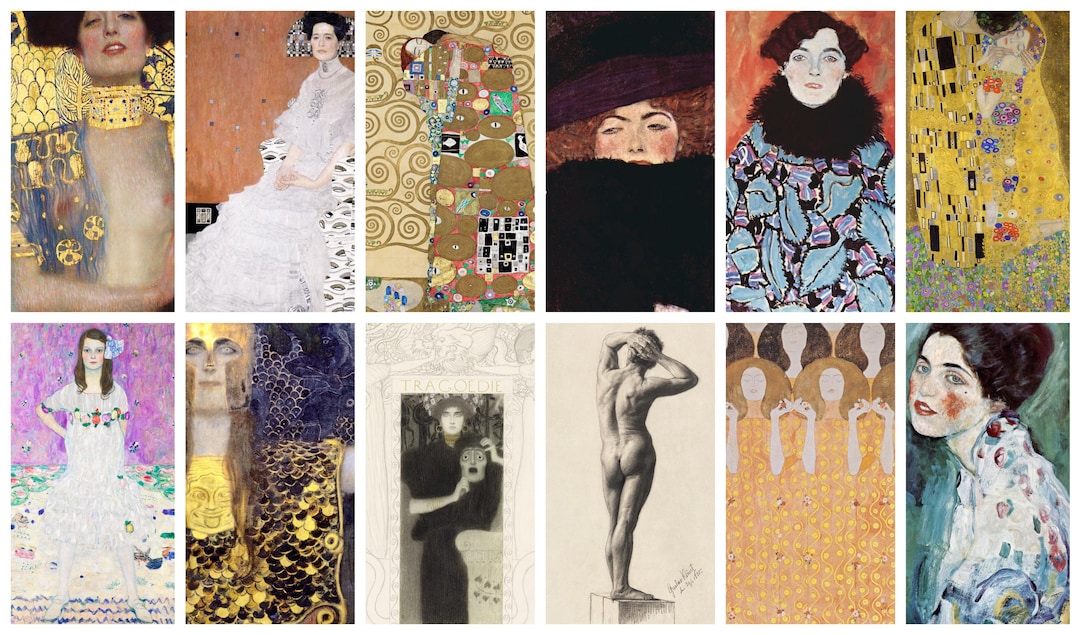 116 Gustav Klimt Famous Paintings Art Bundle, Printable Instant Digital ...