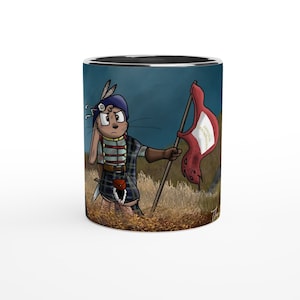 Jacobite Lachlan Scuttlefluff Character 11oz Ceramic Mug, Scottish History, Scottish animals, British history, scotland mug, jacobite gift