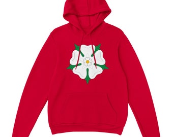 Jacobite White Rose Pullover Hoodie, Haus von Stuart, Jacobite Geschenk, weiße Kokarde, Jacobite Rose Bekleidung, schottische Geschichtsgeschenk