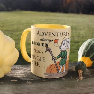 A Single Step 11oz Scuttlefluff Adventure Mug, Inspirational Quote, Adventure Quote, Travel Quote, Autumn gifts, Comic Character