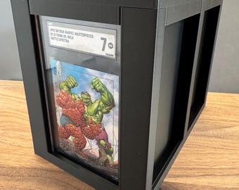 Caja expositora y de almacenamiento para tarjetas SGC, con capacidad para 22 cápsulas, con separador, impresa en 3D.