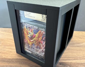 Caja expositora y de almacenamiento para tarjetas Beckett, con capacidad para 21 cápsulas, con separador, impresa en 3D.