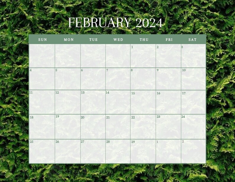 2024 Printable Plant Calendar Etsy