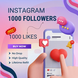 1000 Instagram Followers With 1000 Likes Bonus