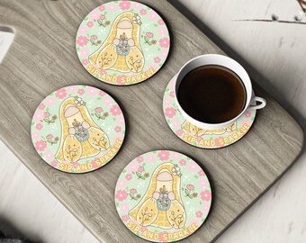 Cute Coasters Aesthetic Coaster For Coffee Gifts For Friends Kawaii Coasters Pastel Coaster Fun Coaster For Cups Coaster For Desk Office