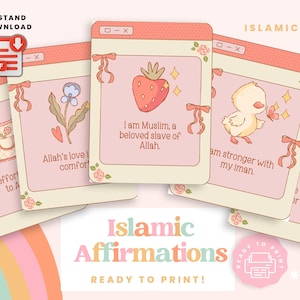 Islamic Affirmation Cards Printable Muslim Positive Quotes Islamic Mental Health Duas Hijabi Gifts Quran Sunnah Muslim Self-Care Gift