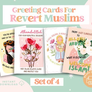 Revert Muslim Greeting Cards Printable Welcome to Islam Gift Cute Islamic Cards for New Muslims Digital Download Eid Gift Card Islamic Gifts
