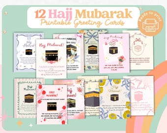 Printable Hajj Mubarak Greeting Card Islamic Card for Pilgrimage Muslim Greeting Card Islamic Printable Eid Card Welcome Back from Hajj Gift