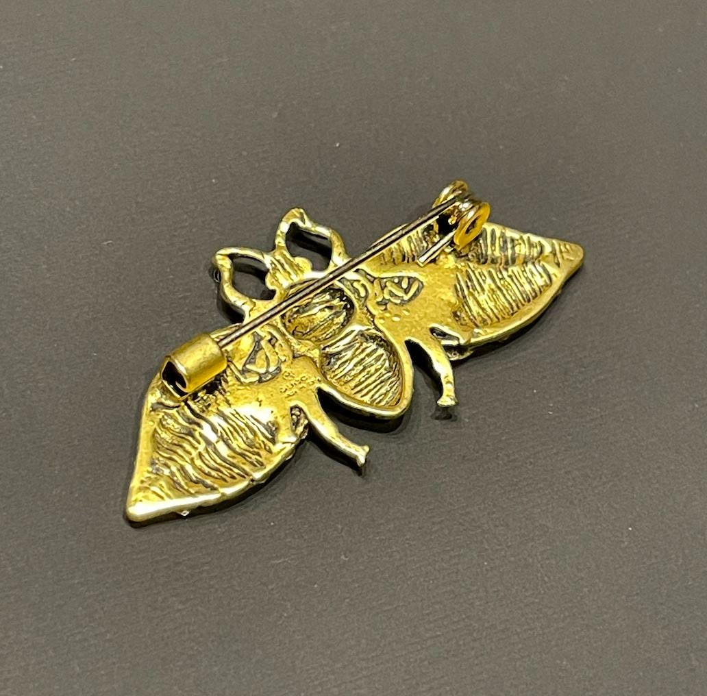 Vintage Gucci Bee Crystals Stuning Gold Brooch - Etsy