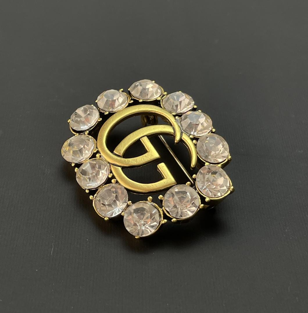 Vintage Gucci Gemstones Stunning Gold Brooch - Etsy