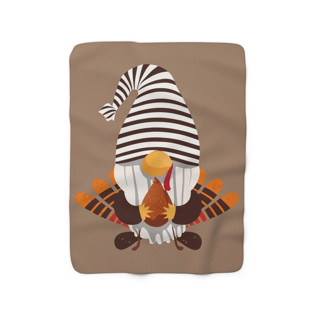 Sherpa Fleece Blanket Gnome Thanksgiving Etsy