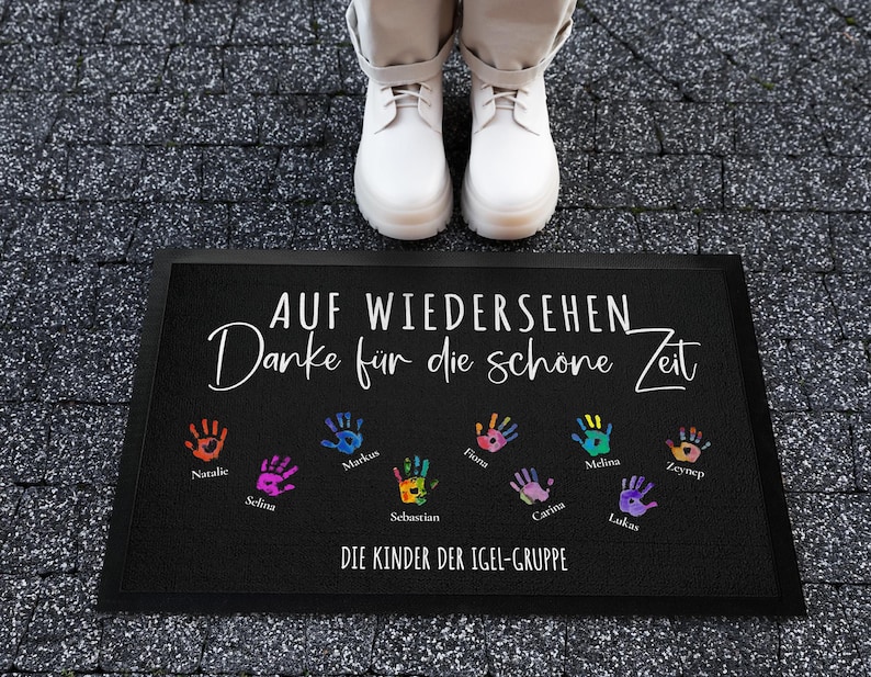 Personlig dörrmatta som avskedspresent till dagis | Vacker personlig dagispresent till lärare och barn med namn bild 3