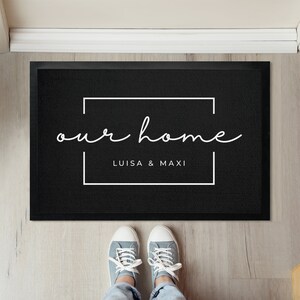 Personalized Doormat Black Our Home Couples Mat Housewarming Gift ...