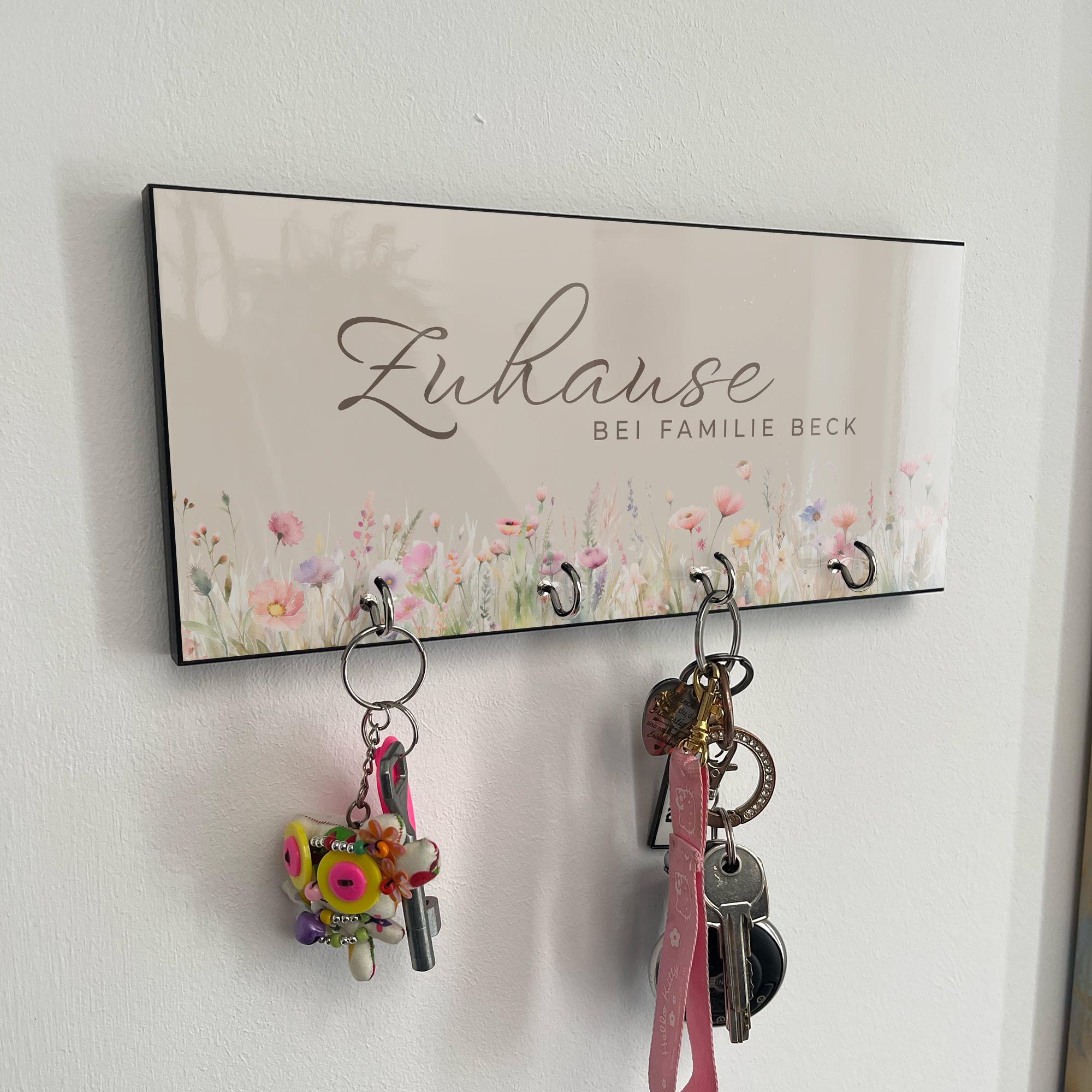 Porte-clés personnalisé | Crochets pour clés avec noms | Cadeau de pendaison de crémaillère | Décoration murale pour entrée, dressing, armoire
