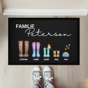 Doormat family personalized boots names children | Doormat individual | Family doormat family name shoes doormat gift