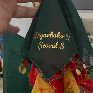 Kurdische Personalisierte Luxus Halay Mendili goldene Schrift Tanztücher Dügün Hochzeit Verlobung Kina Mendil