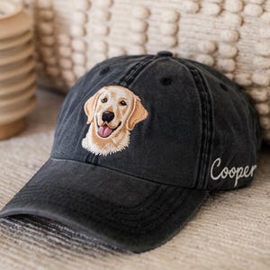 Embroidered Custom Pet Hat Using Pet Photo Personalized Dog Hat, Custom Pet Cap Dog With Name On Hat Side, Gift For Pet Lover, Cat Mom Hat